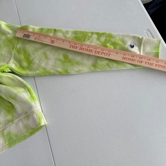 Champion Womens Neon Green Tie Dye Pullover Hoodie Fleece Sweatshirt Athleisure - Picture 6 of 6